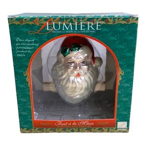 VTG 1998 Hand-Blown Glass Ornament Santa Lumiere Limited Edition Christmas Décor